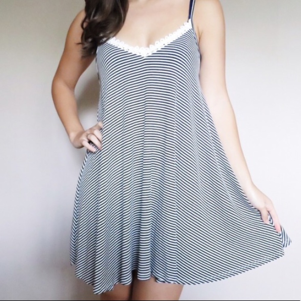 Open back striped dress